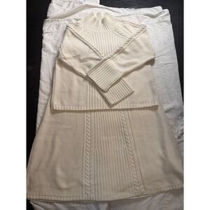 2 piece cable knit sweater services old money Victorian fisher knit vibes size M